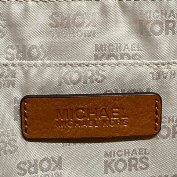 Michael Kors Canvas with Leather Trim Oversized Tote Denim & Brown Rare GUC - Picture 13 of 15